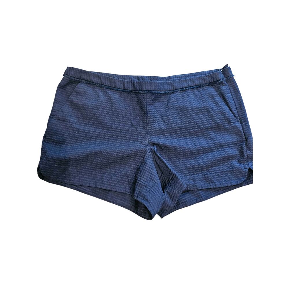 Lilly pulitzer ribbed textured navy blue shorts Chino Womens 16 xl coastal prep